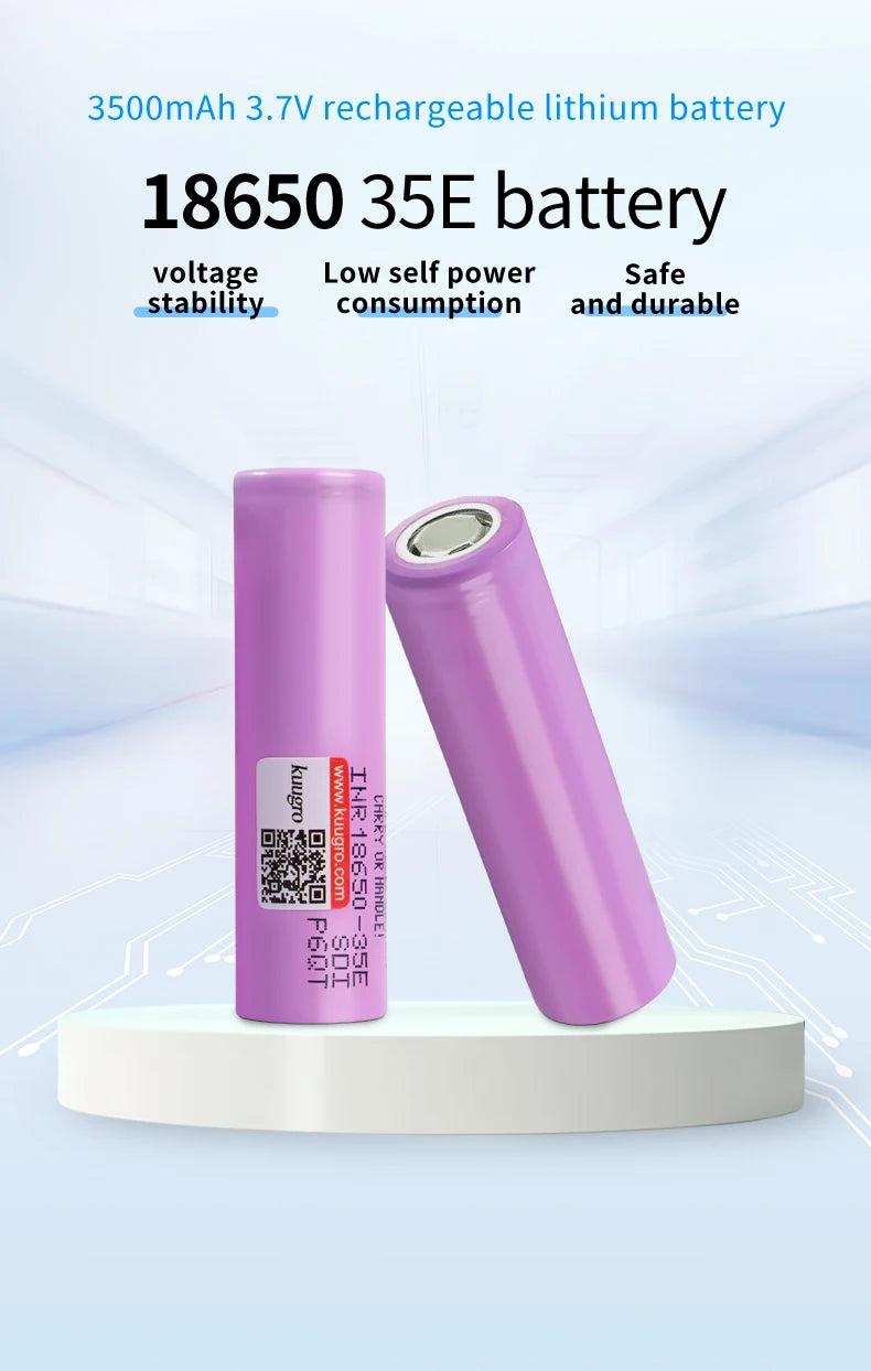 2 pcs 18650 3500mAh 3,7 V 100% INR18650-35E 2 pcs 18650 3500mAh 3,7 V 100% INR18650-35E